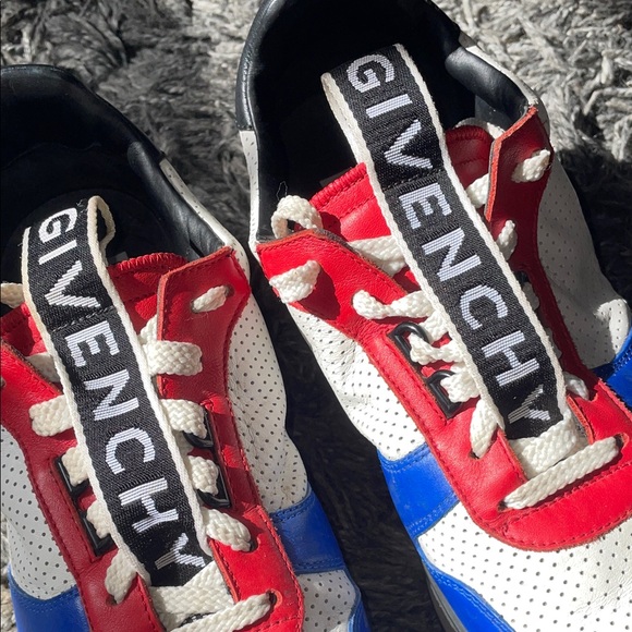 Givenchy Men's Tricolor white red blue Sneakers T3 Runner size 43 - Picture 4 of 11